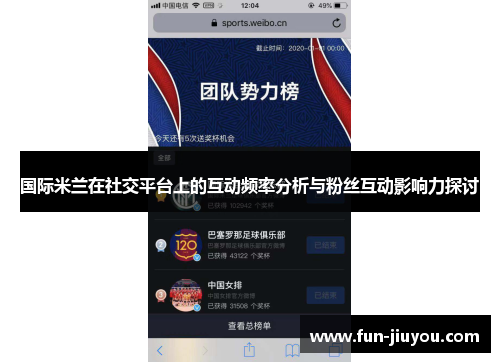 国际米兰在社交平台上的互动频率分析与粉丝互动影响力探讨
