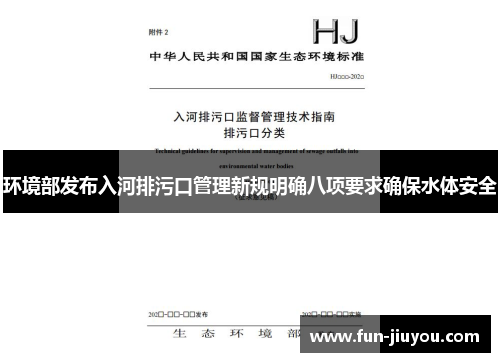 环境部发布入河排污口管理新规明确八项要求确保水体安全